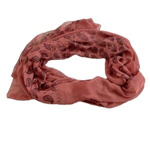 Scarf Paisley Print Burnt Orange Luxe